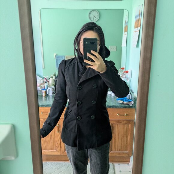 Black wool coat - Picture 2 of 3